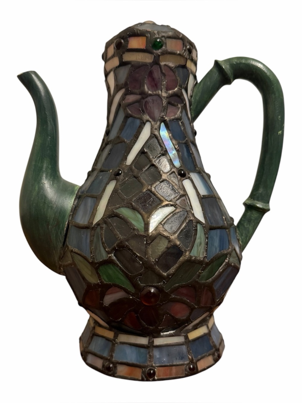 Stained glass Cheyenne teapot lamp
